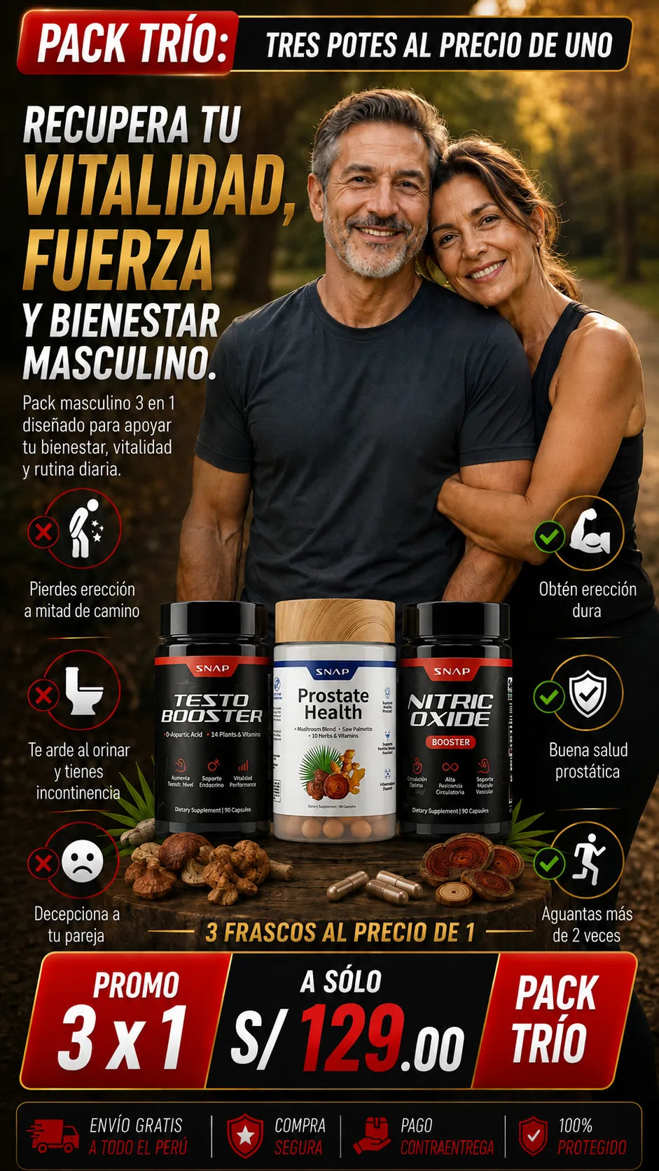 PACK TRÍO MASCULINO: Recupera tu Vitalidad, Fuerza y Bienestar Masculino.