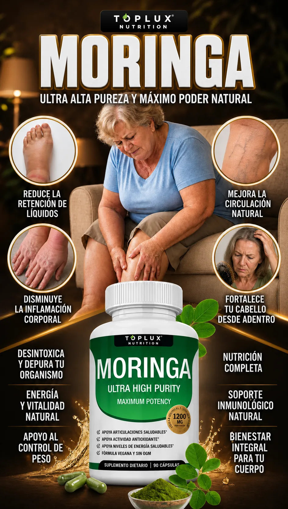 MORINGA® Menos Hinchazón, Menos Retención de Líquido