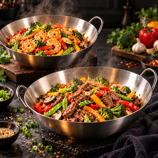 Wok En Acero Inoxidable 2x1