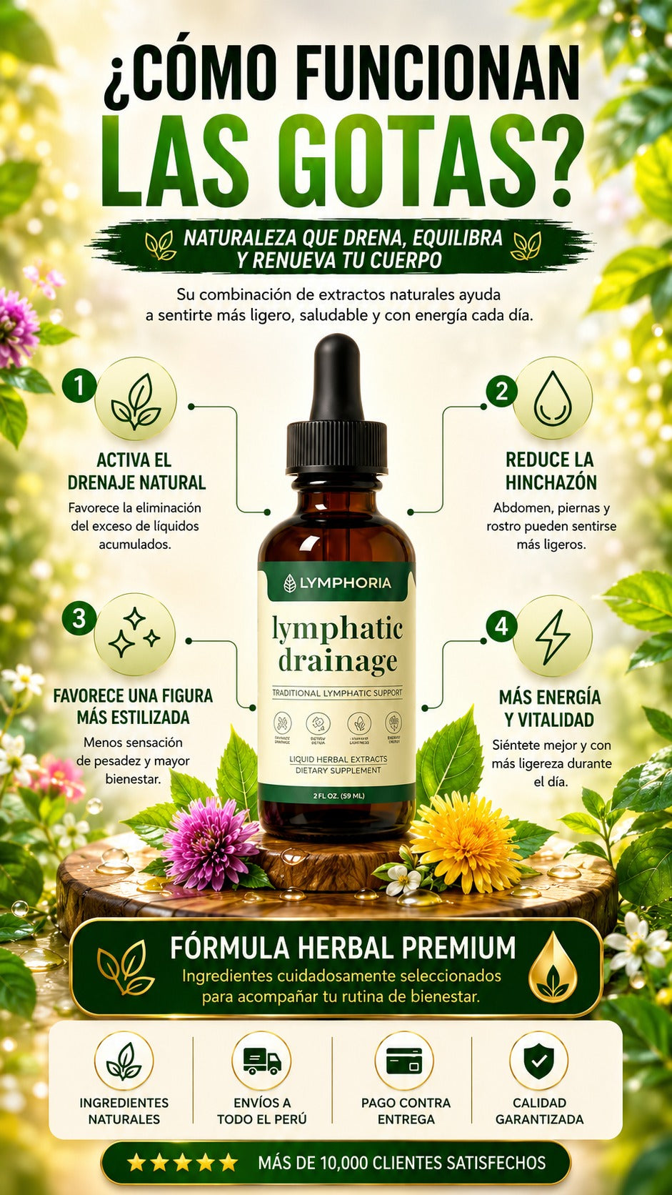 Gotas de Drenaje Linfático – Ayuda a Reducir Hinchazón y Retención de Líquidos | Fórmula Vegana