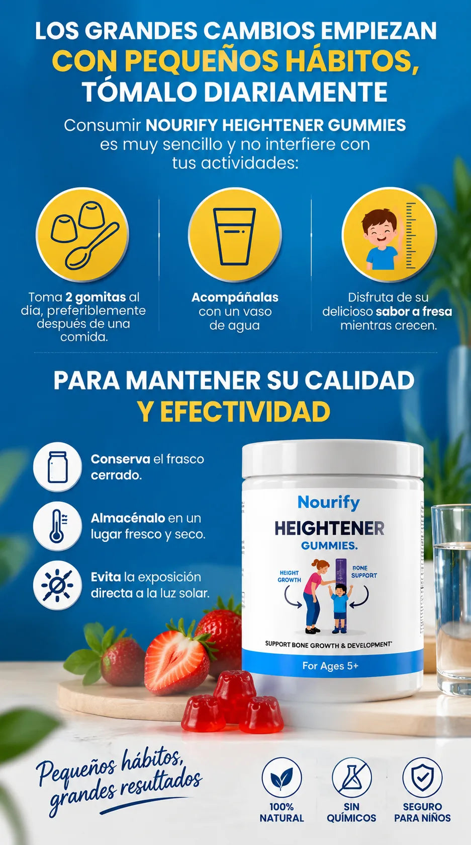 Gomitas Neurify HEIGHTENER - Nutrición Diaria para su Crecimiento (60 gomitas)