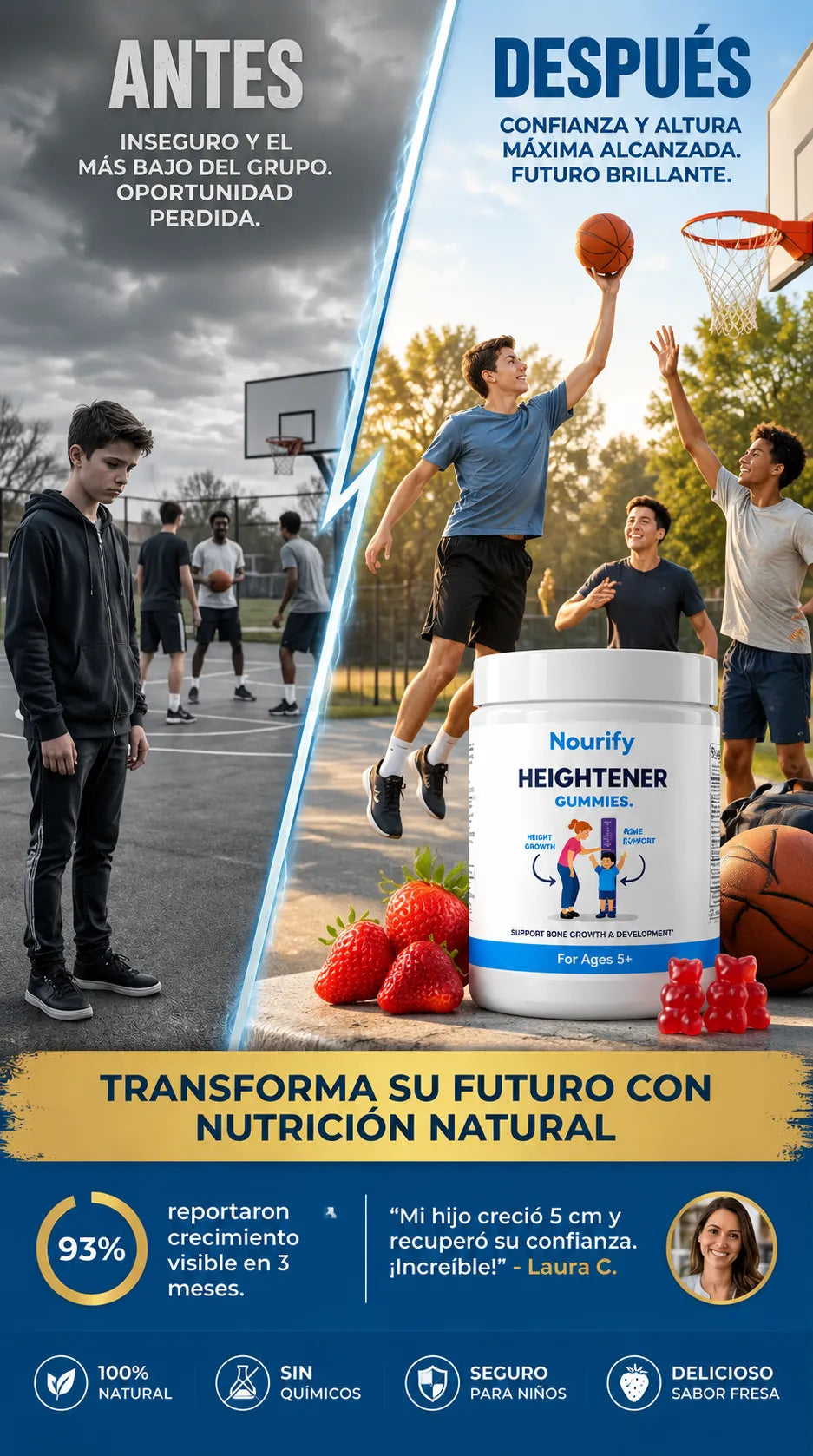 Gomitas Neurify HEIGHTENER - Nutrición Diaria para su Crecimiento (60 gomitas)