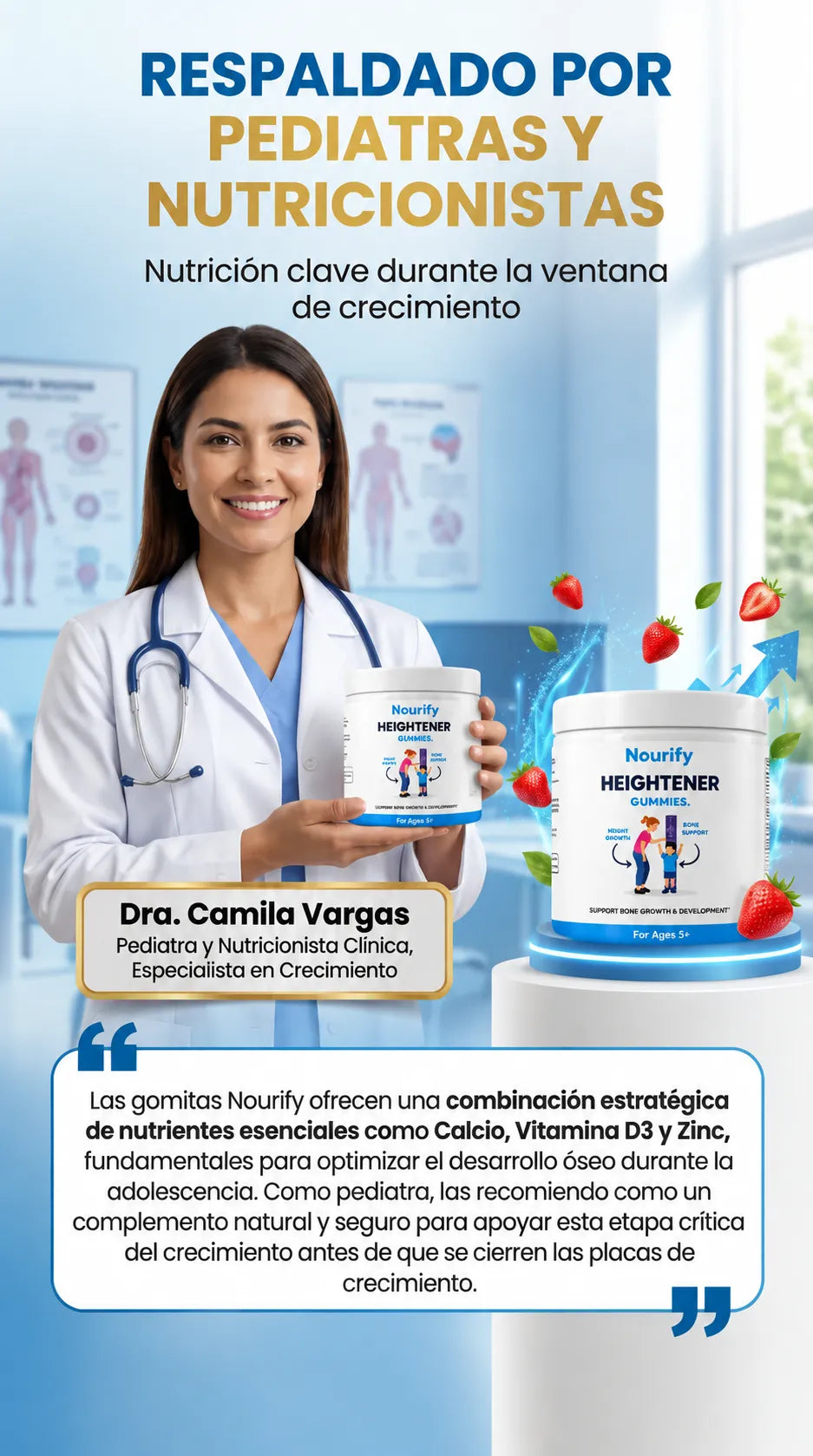 Gomitas Neurify HEIGHTENER - Nutrición Diaria para su Crecimiento (60 gomitas)
