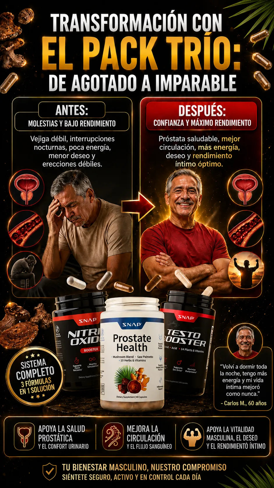 PACK TRÍO MASCULINO: Recupera tu Vitalidad, Fuerza y Bienestar Masculino.