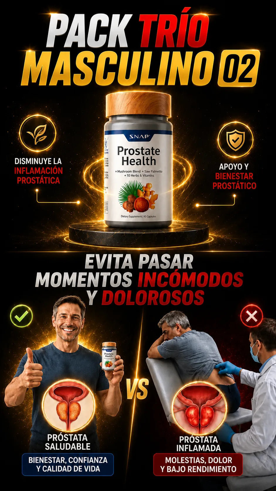 PACK TRÍO MASCULINO: Recupera tu Vitalidad, Fuerza y Bienestar Masculino.