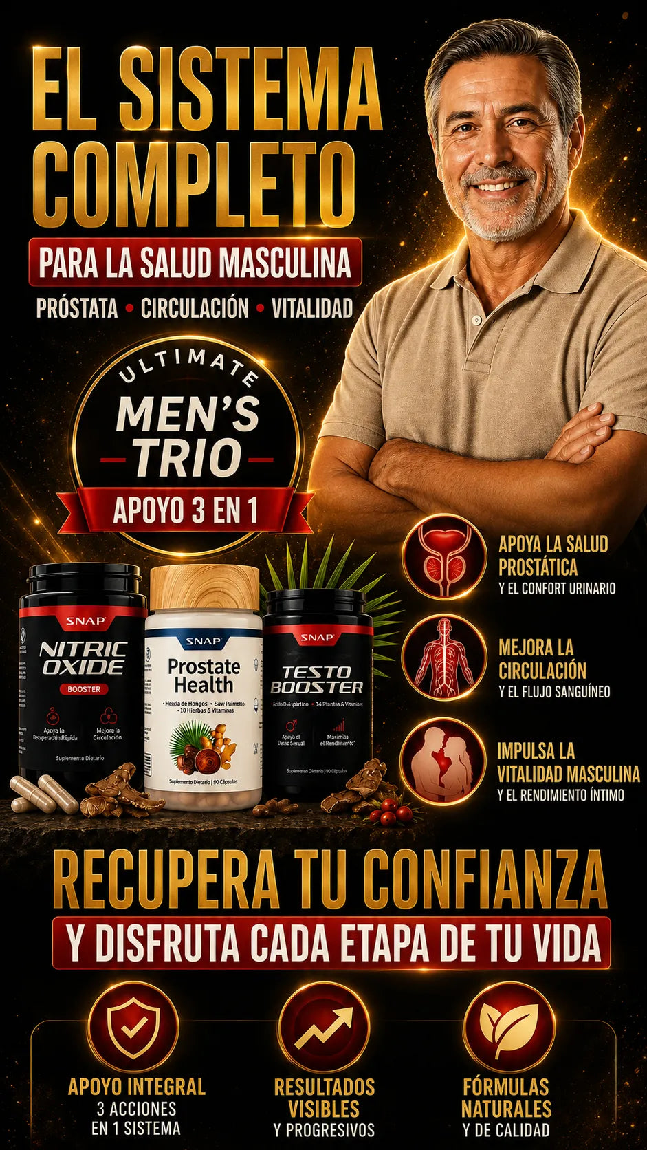 PACK TRÍO MASCULINO: Recupera tu Vitalidad, Fuerza y Bienestar Masculino.