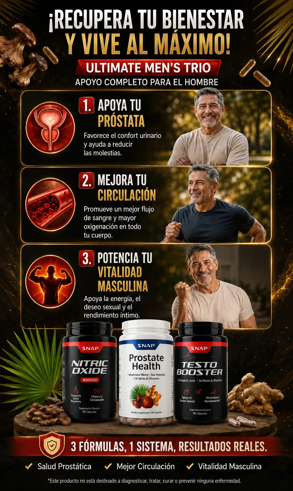 PACK TRÍO MASCULINO: Recupera tu Vitalidad, Fuerza y Bienestar Masculino.