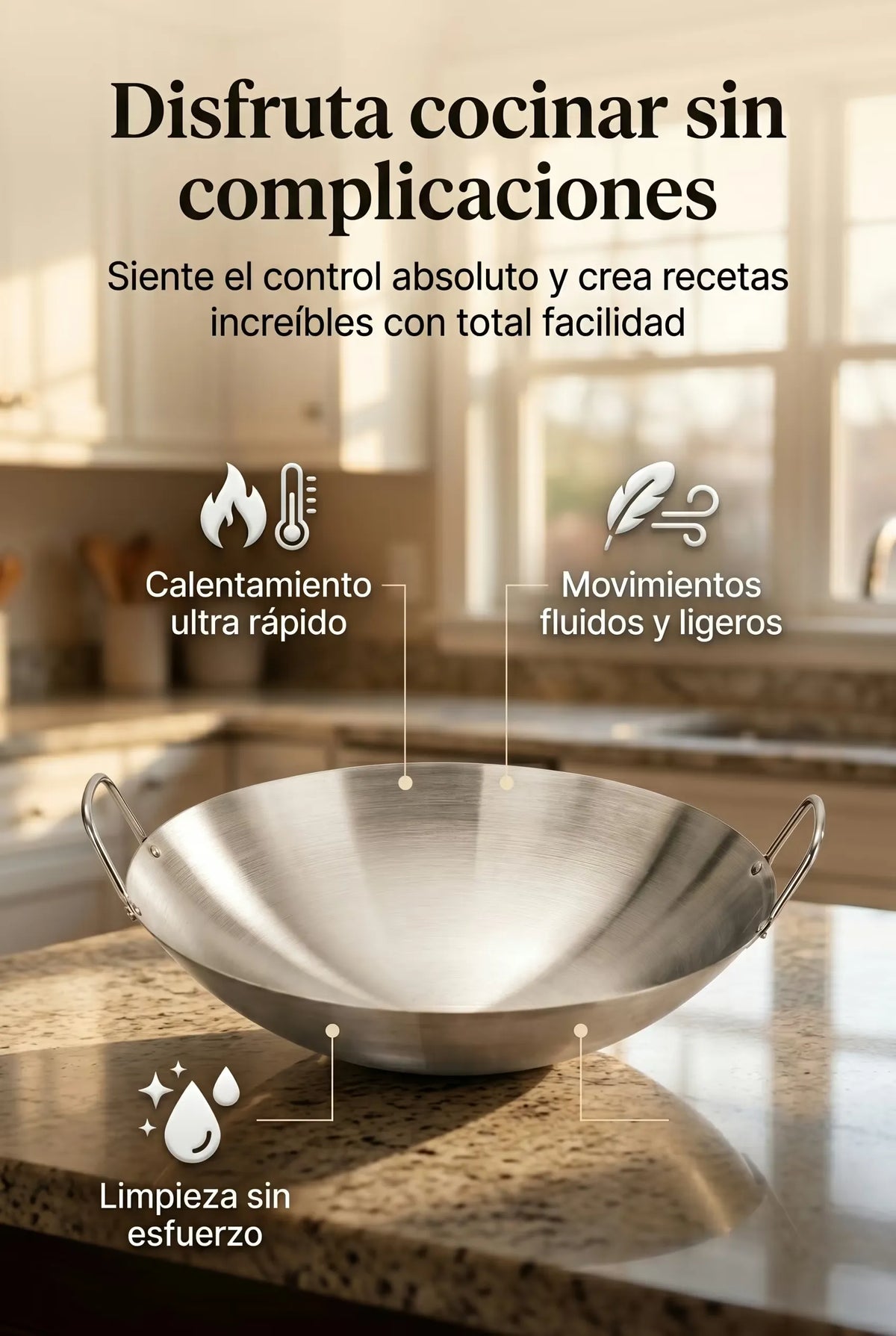 Wok En Acero Inoxidable 2x1