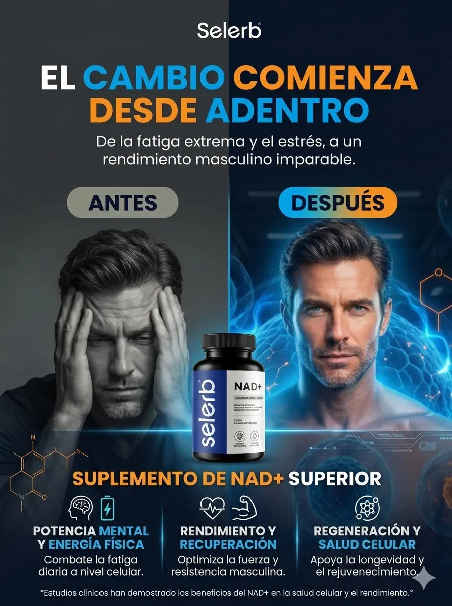Selerb® NAD+ for men 14 en 1 | Energía, Vitalidad Masculina y Salud Prostática