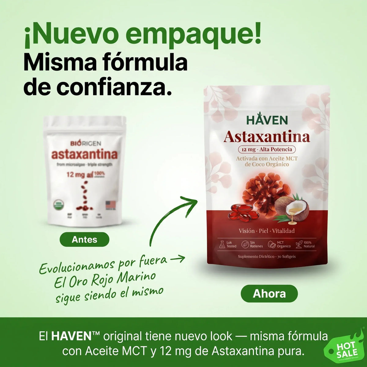 Astaxantina Natural 12mg - Antioxidante de Máxima Absorción para tu Piel, Visión y Energía (120 Cápsulas)