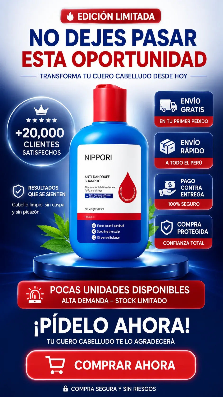 Shampoo Anticaspa y Anticebo - Nippori