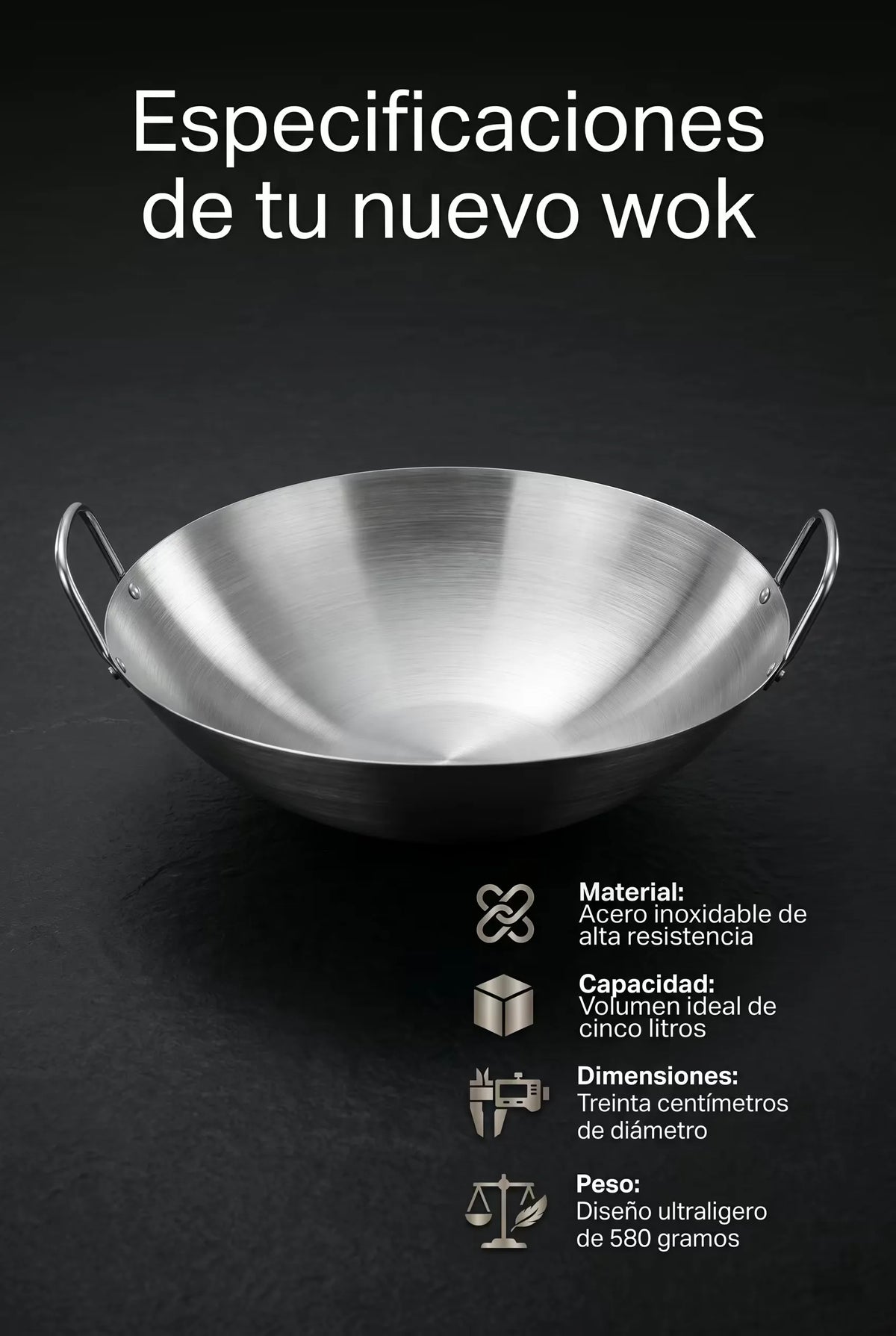 Wok En Acero Inoxidable 2x1