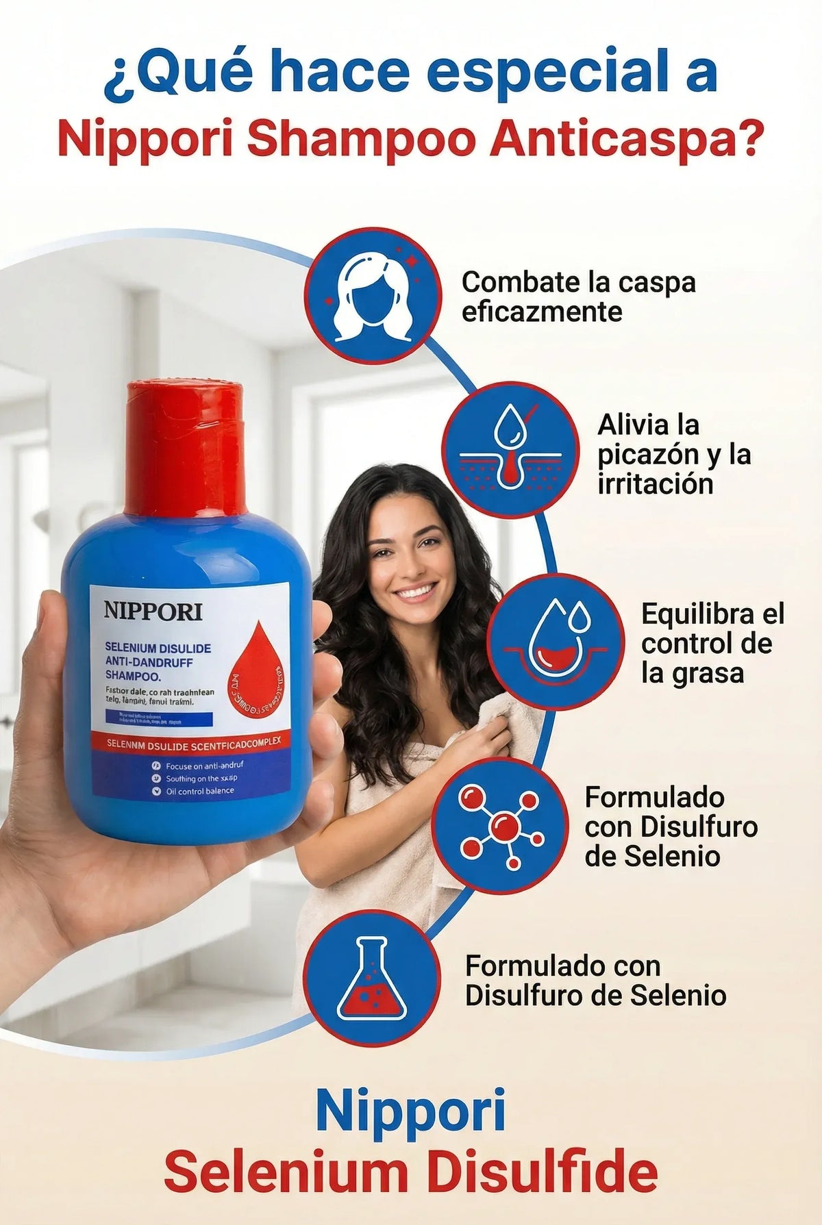 Champú Nippori®: Anticaspa, cuidado del cabello, control de aceite para hombres y mujeres