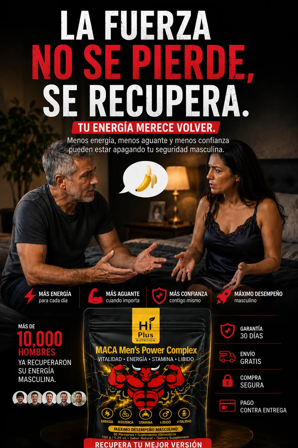 MACA MEN'S POWER COMPLEX: Testosterona, Energía, Resistencia, Recuperación Muscular y Salud de la Próstata.